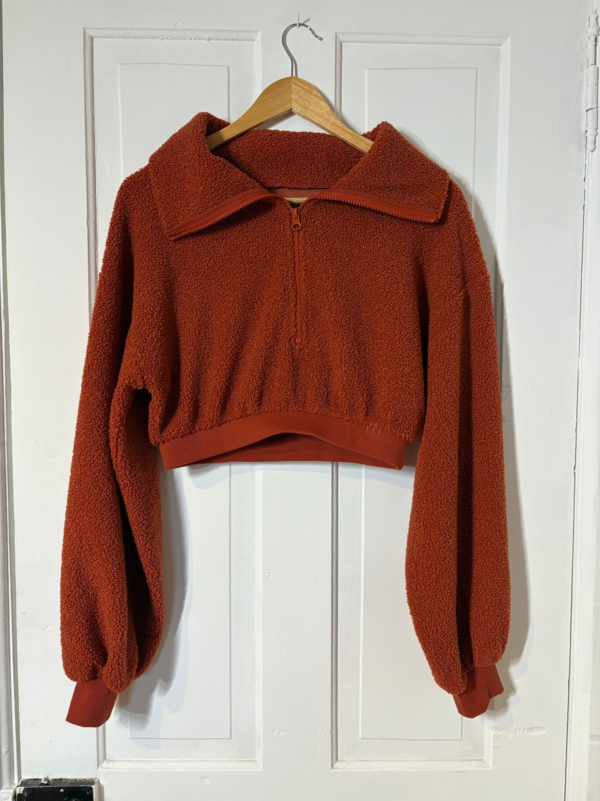Urban Outfitters Cropped Quarter Zip Fleece Sweatshirt