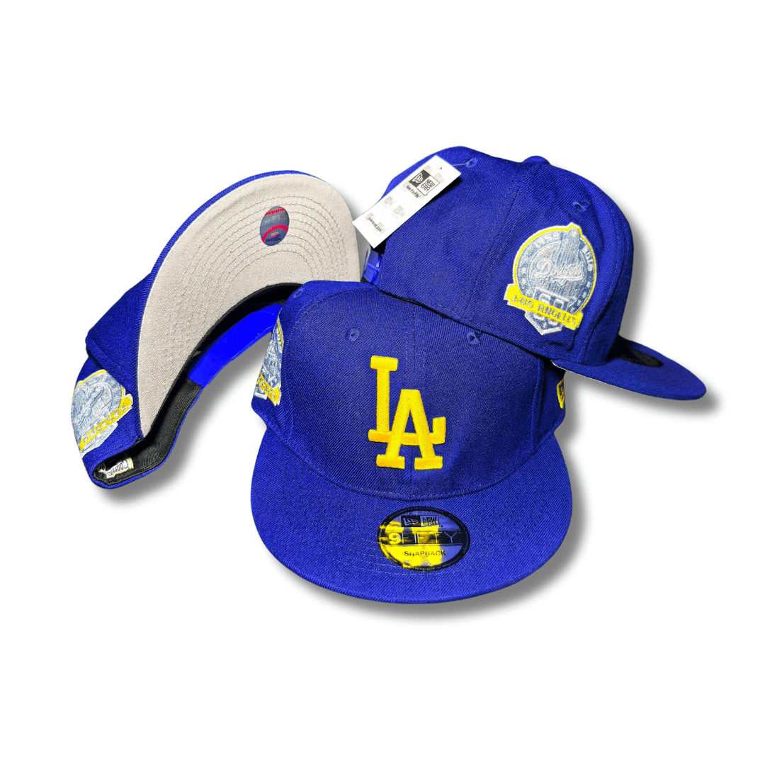 Los Angeles Dodgers Royal Blue with Yellow Logo and City Patches Snapback Cap