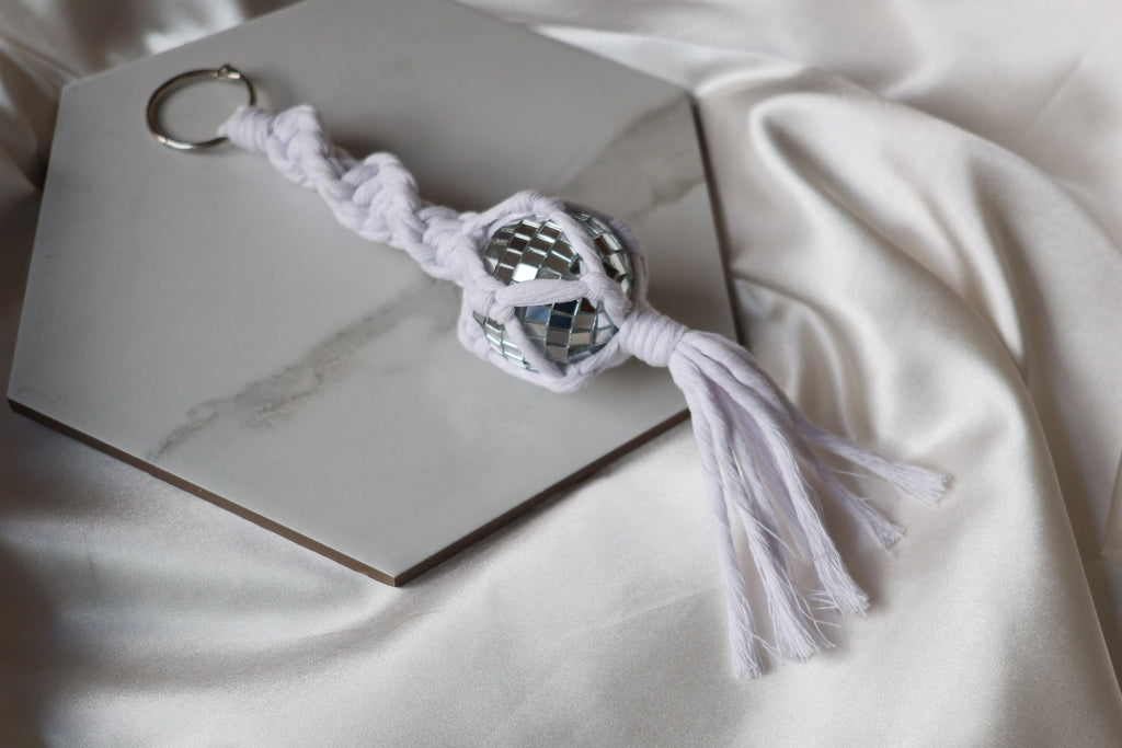Macrame Disco Ball Car Charms