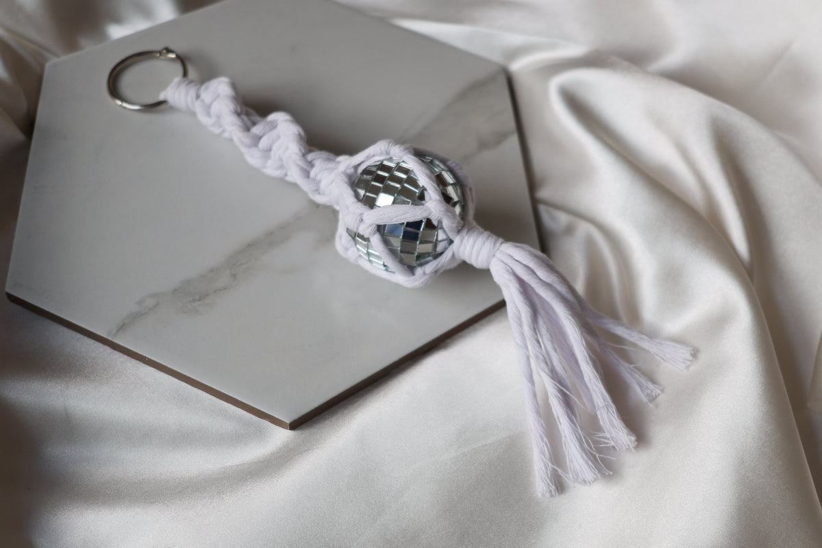 Macrame Disco Ball Car Charms