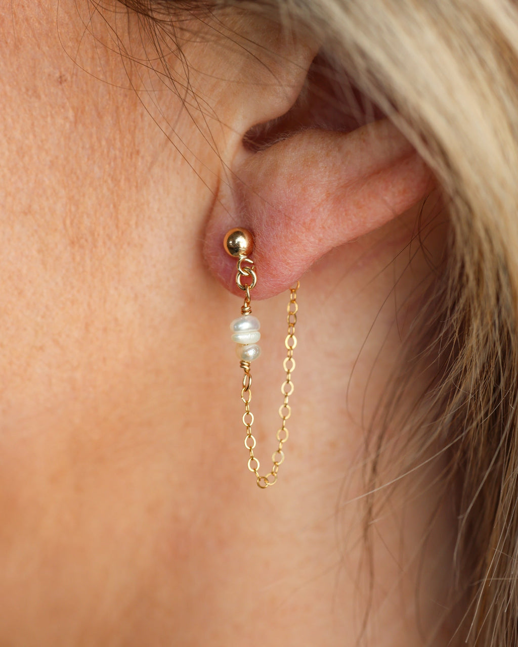 Seed Pearl Trio Huggie Earrings