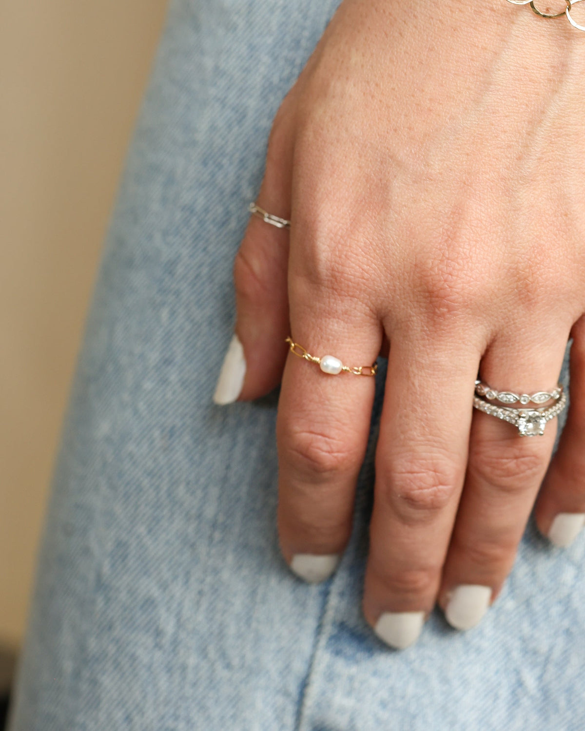 Barely There Pearl Ring