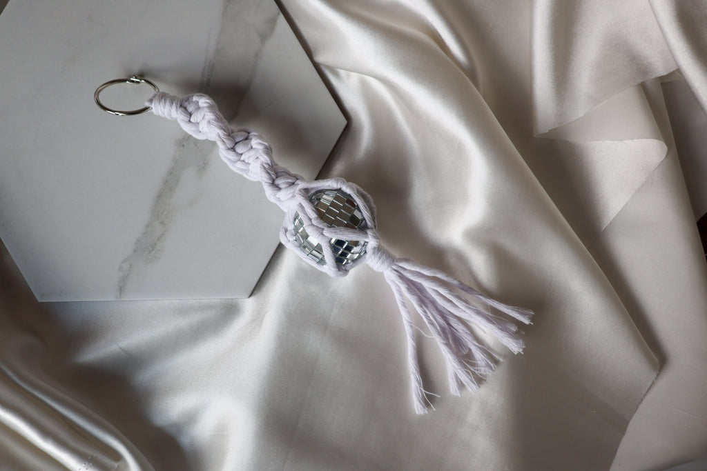 Macrame Disco Ball Car Charms