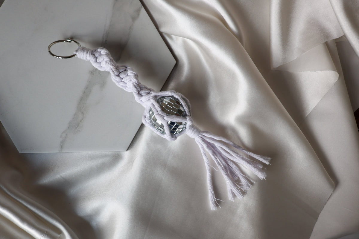 Macrame Disco Ball Car Charms