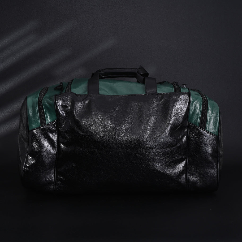 Balenciaga x adidas Large Duffel Travel Bag - Black & Green with Trefoil Logo and Triple Stripes