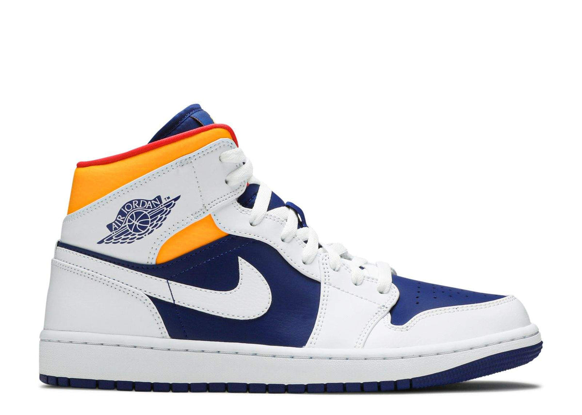 Air Jordan 1 Mid 'White Deep Royal Blue' Sneakers
