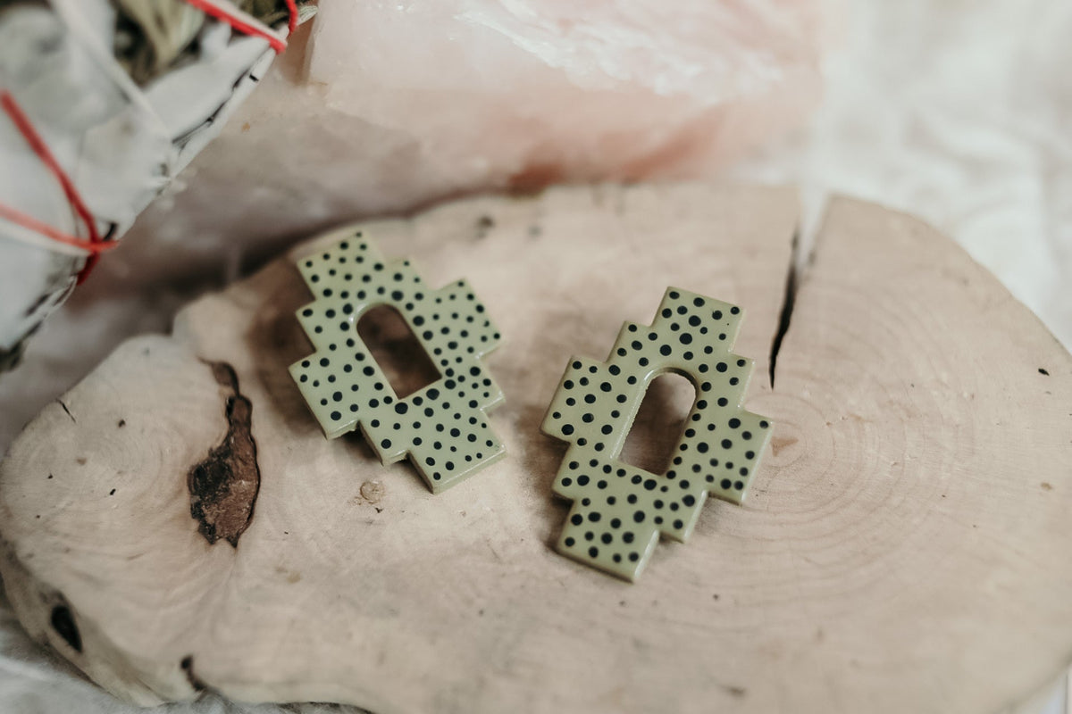 Aztec Hand Painted Studs