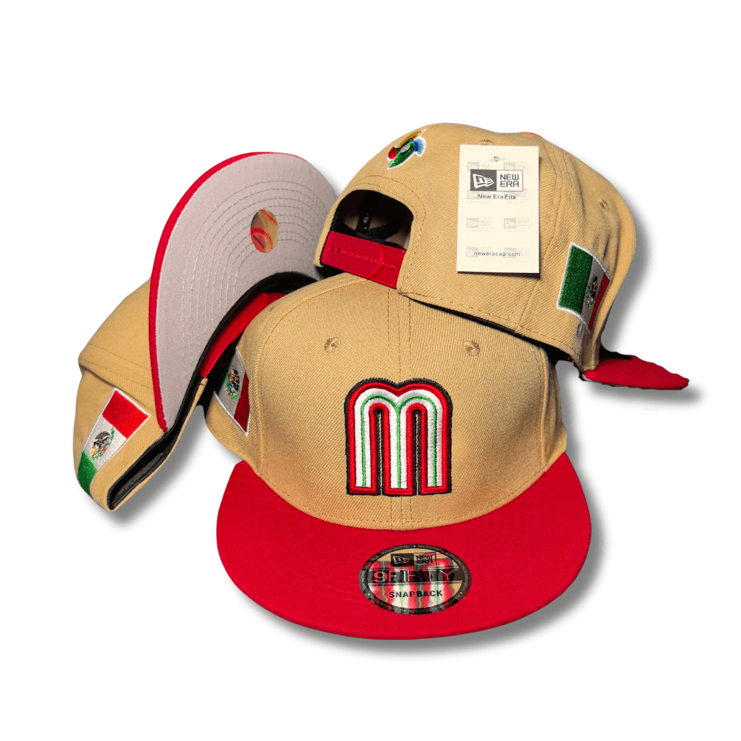 New Era 59FIFTY Mexico World Baseball Classic Hat Tan, Red
