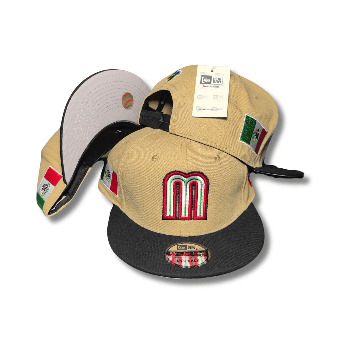 New Era 59FIFTY Mexico World Baseball Classic Hat Tan, Black