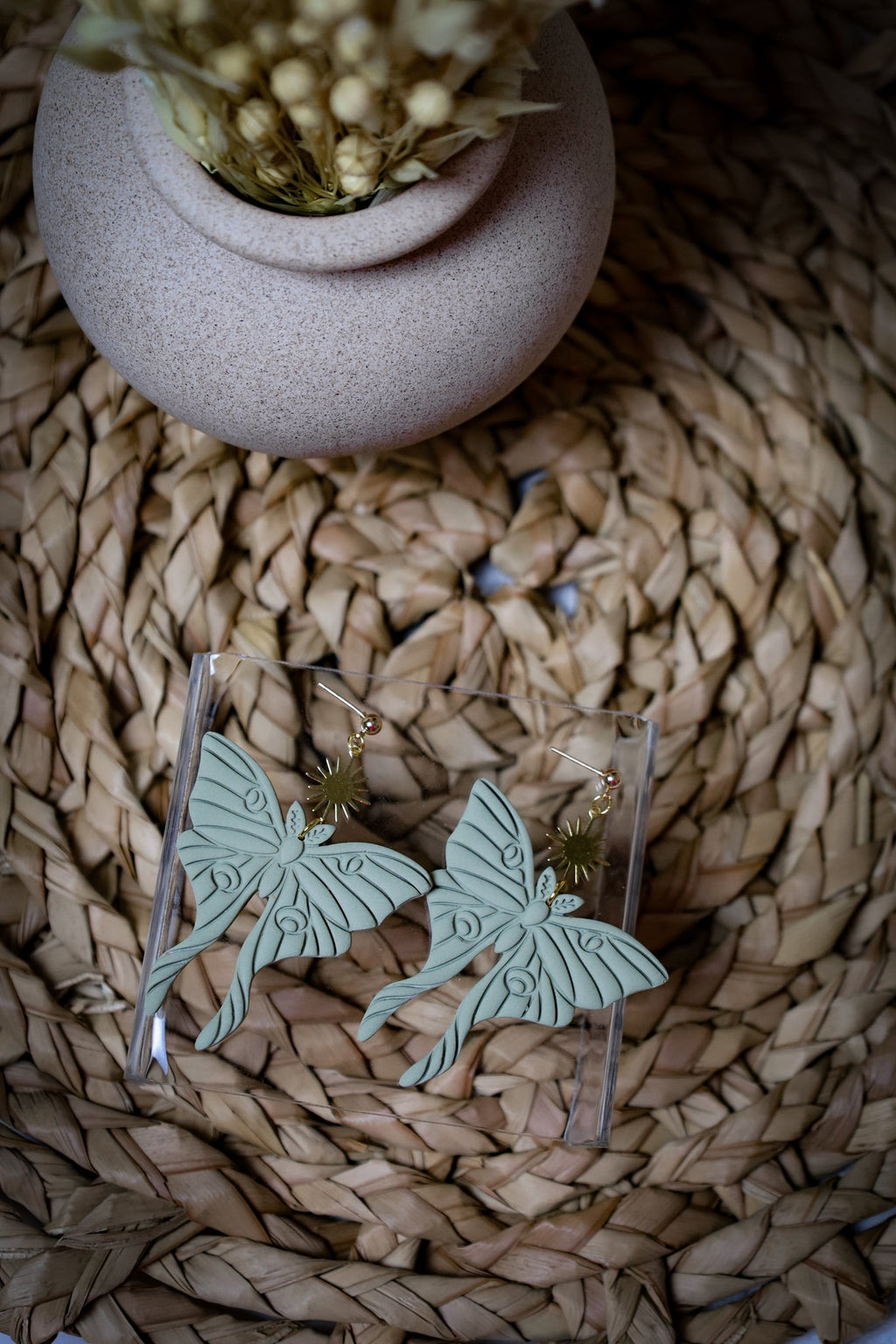 Lunar Moth Statement Earrings