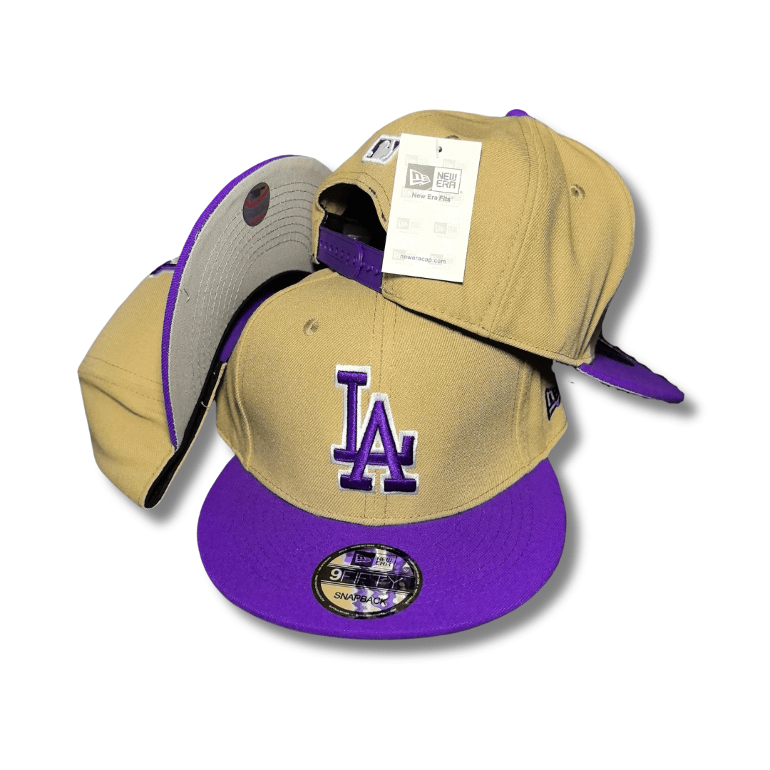 Los Angeles Gorra Dodgers Beige and Purple New Era 9FIFTY Snapback Cap