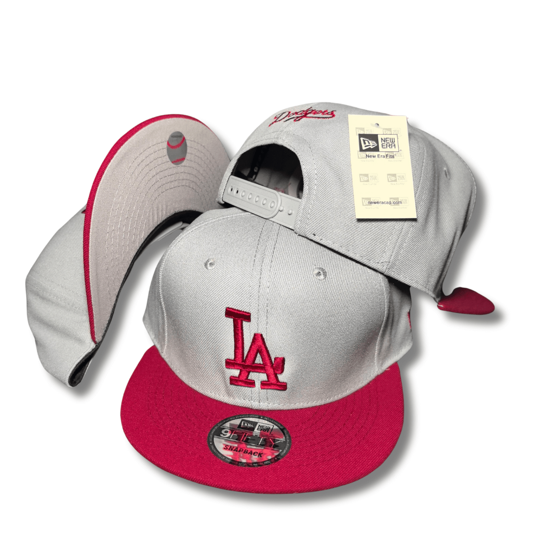 Gray Los Angeles Dodgers Red Visor Gray Bottom 60th Anniversary Side Patch New Era 9FIFTY Snapback Cap