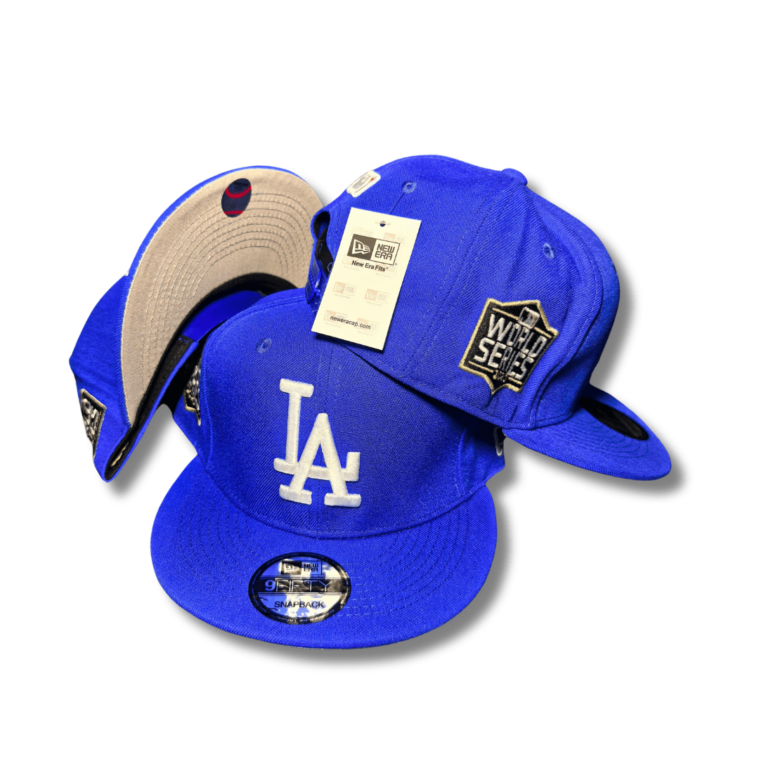 LA Dodgers with White Embroidered Logo and World Series Patch Royal Blue Snapback Cap