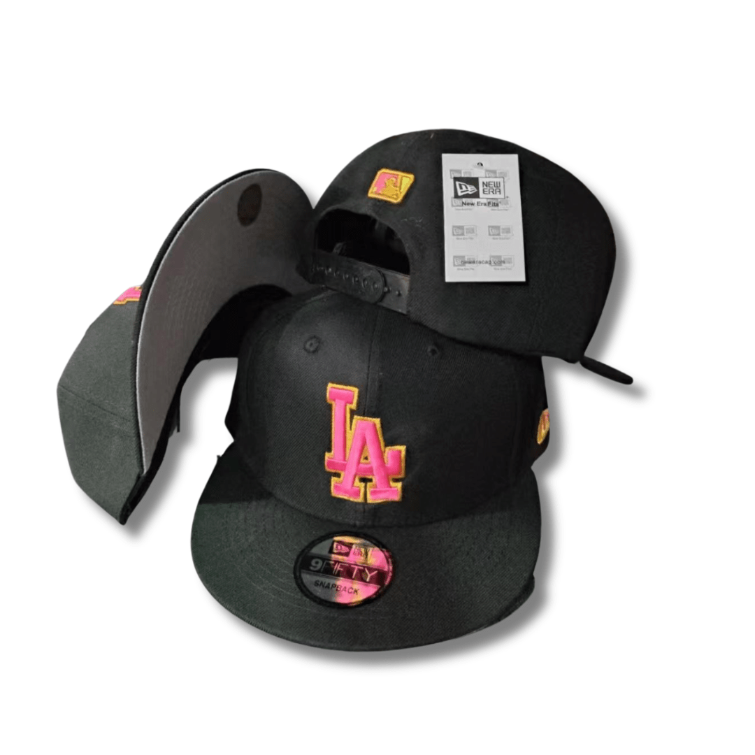 Los Angeles Dodgers Black Pink LA Logo Highlight Snapback Cap