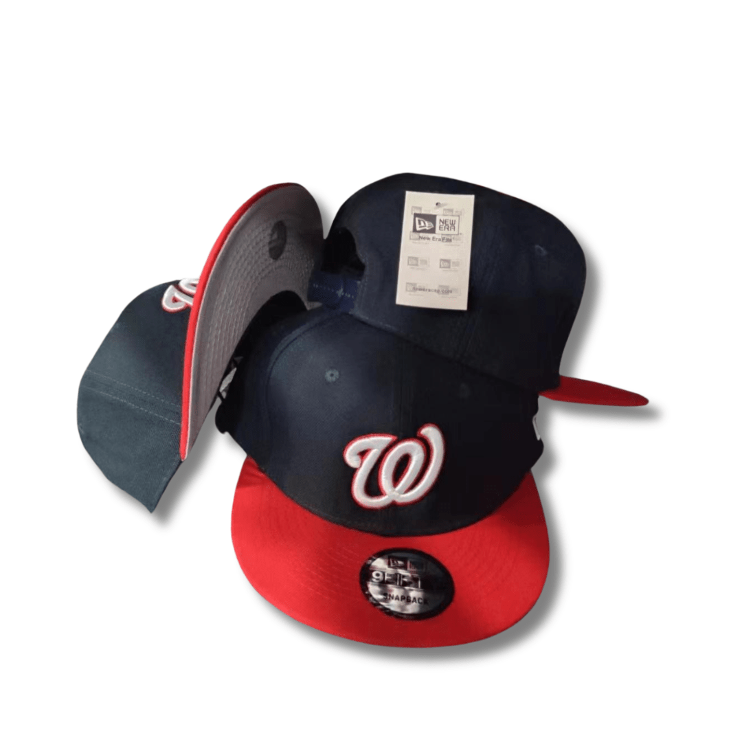 Washington Logo with Two-Tone Design Navy Blue and Red Snapback Cap