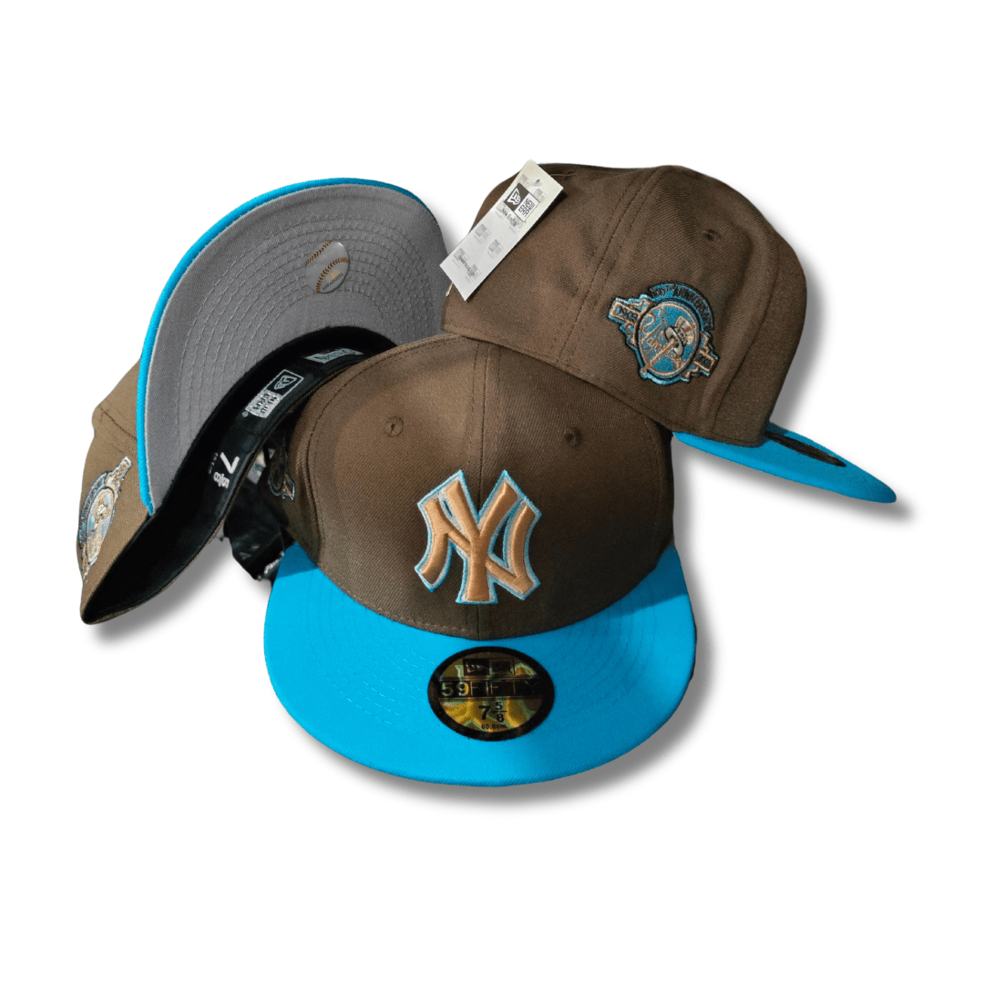 New York Yankees Brown and Aqua 59FIFTY with Side Patch Cap