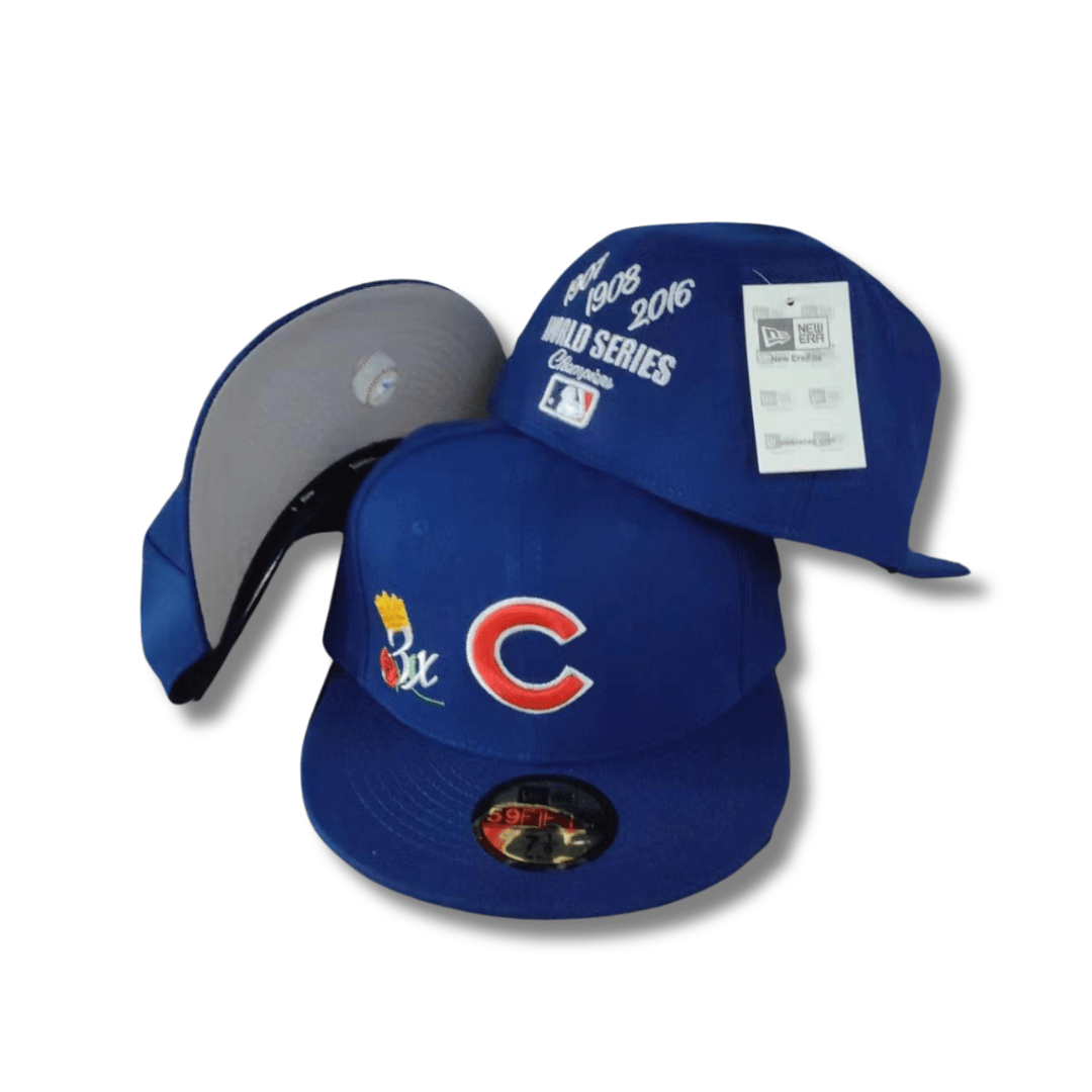 Chicago Cubs World Series Champions 59FIFTY with Embroidered Details Royal Blue - cap