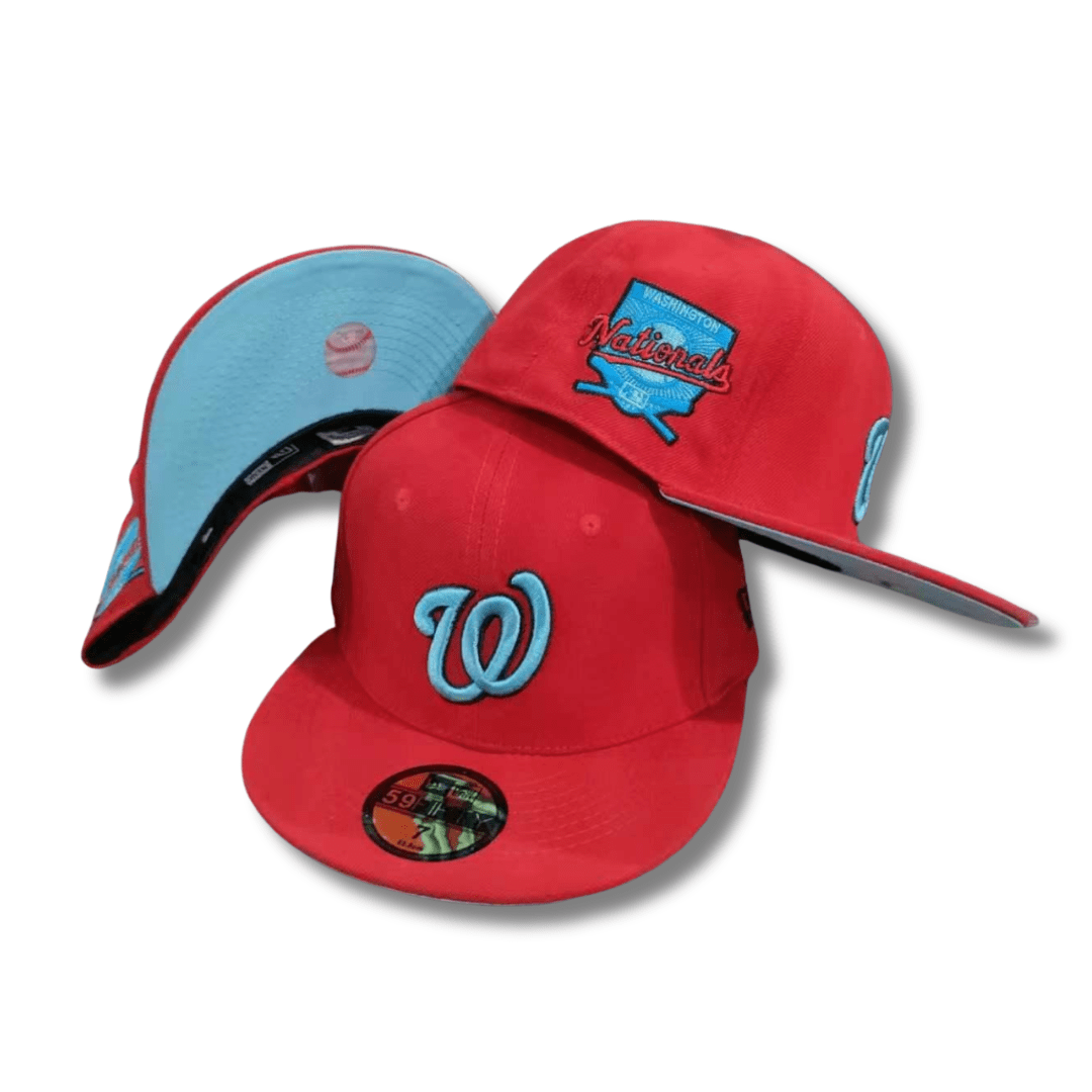 Washington Nationals with Sky Blue Accents and Retro Patch Red Snapback Cap