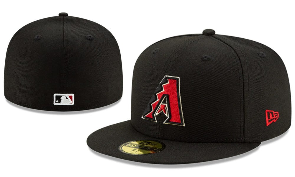 Arizona Diamondbacks Fitted Hat - Black with Red and White Logo