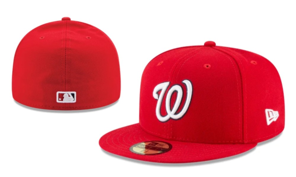 Washington Nationals Fitted Hat - Red with White Logo