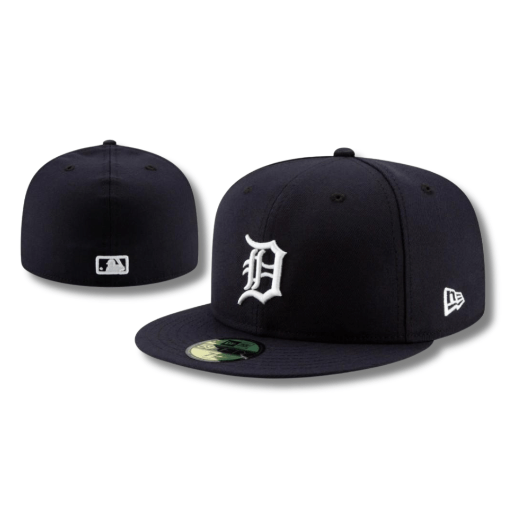 Detroit Tigers MLB Fitted Cap - Navy Blue with White Logo