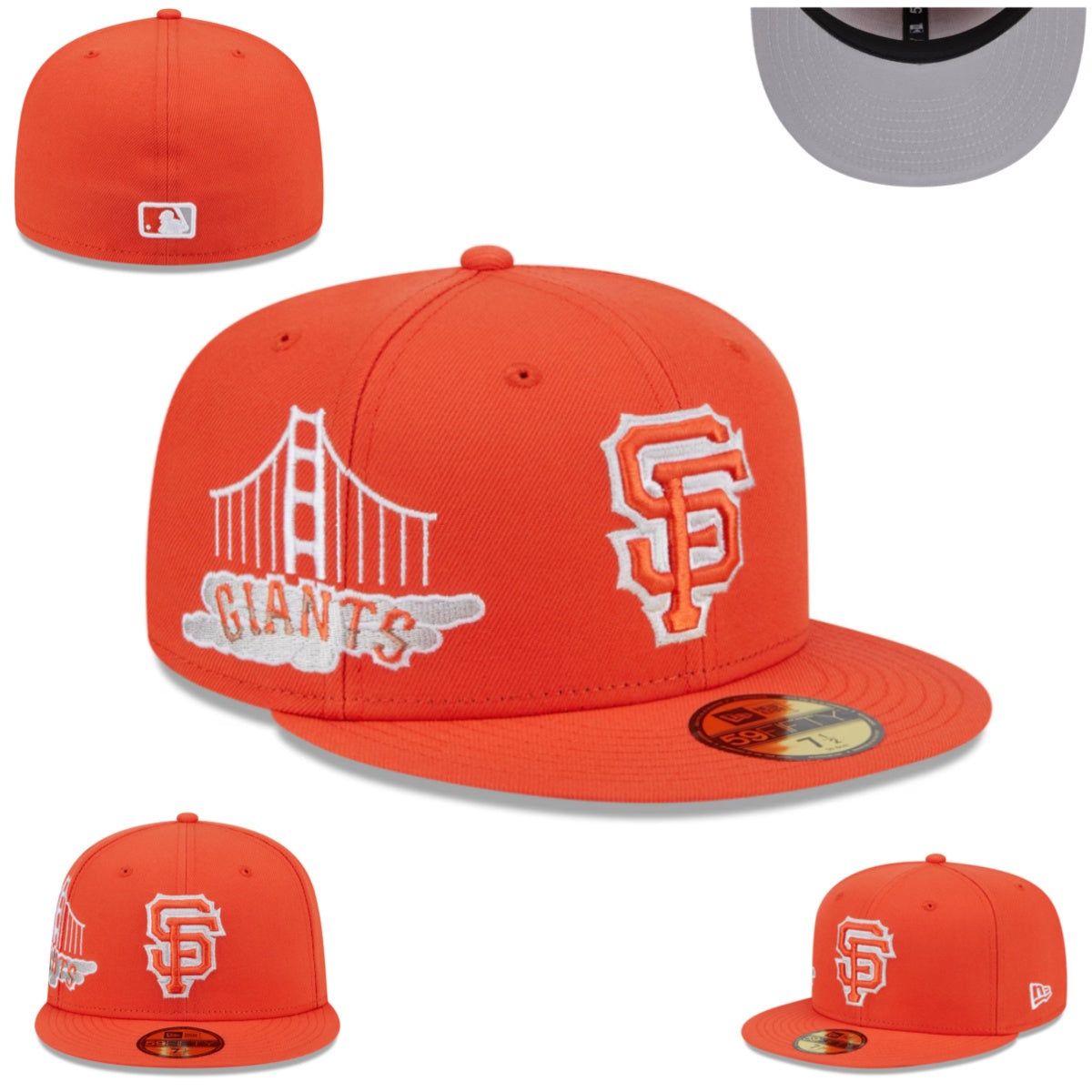 San Francisco Giants Golden Gate Hat with Gray Undervisor - Orange