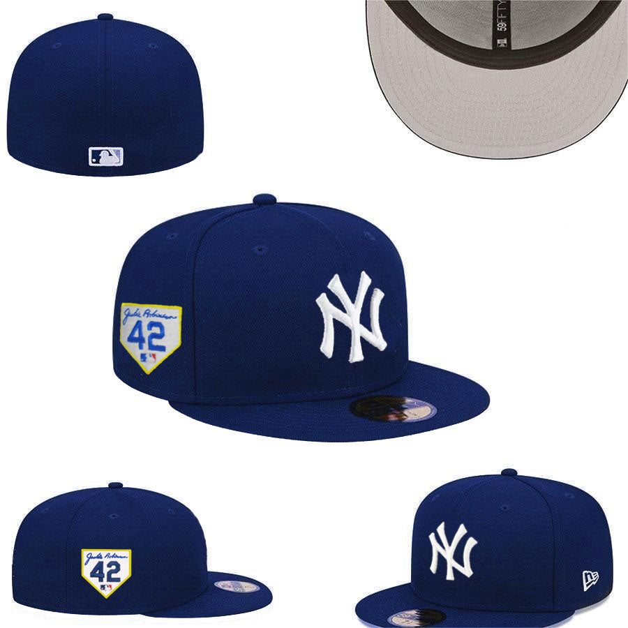 New York Yankees Jackie Robinson "42" Tribute Hat with Gray Undervisor - Navy Blue