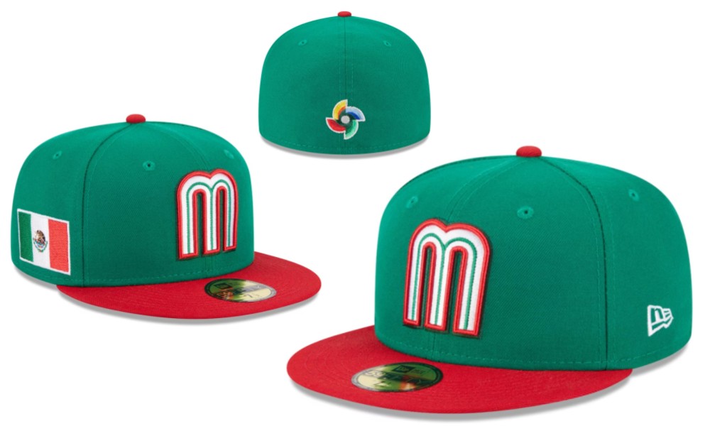 Mexico World Baseball Classic 59FIFTY Hat - Green and Red with Flag Patch