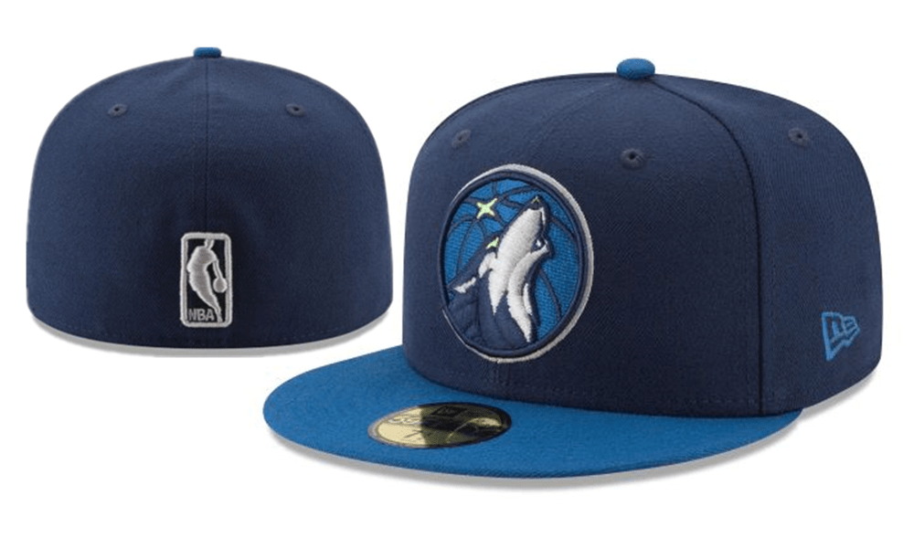 Minnesota Timberwolves NBA Snapback Cap with Embroidered Wolf Logo and Blue Brim - Navy
