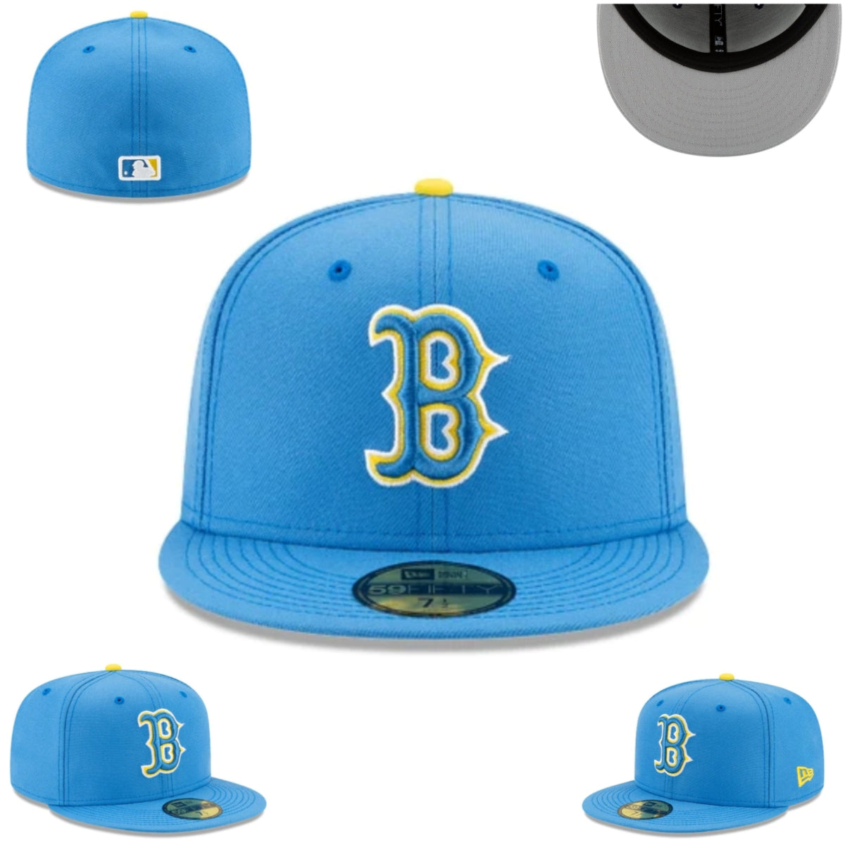 Boston Red Sox Sky Blue Fitted Cap with Yellow Accents - Bold Team Spirit