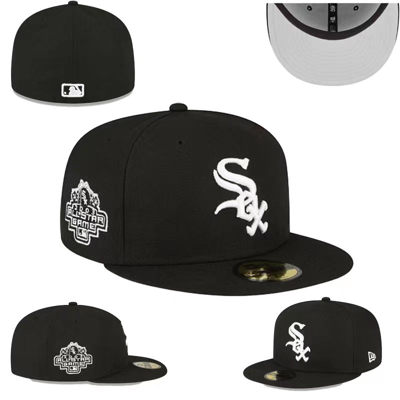 Chicago White Sox Fitted MLB Hat with 2003 All-Star Game Patch - Black