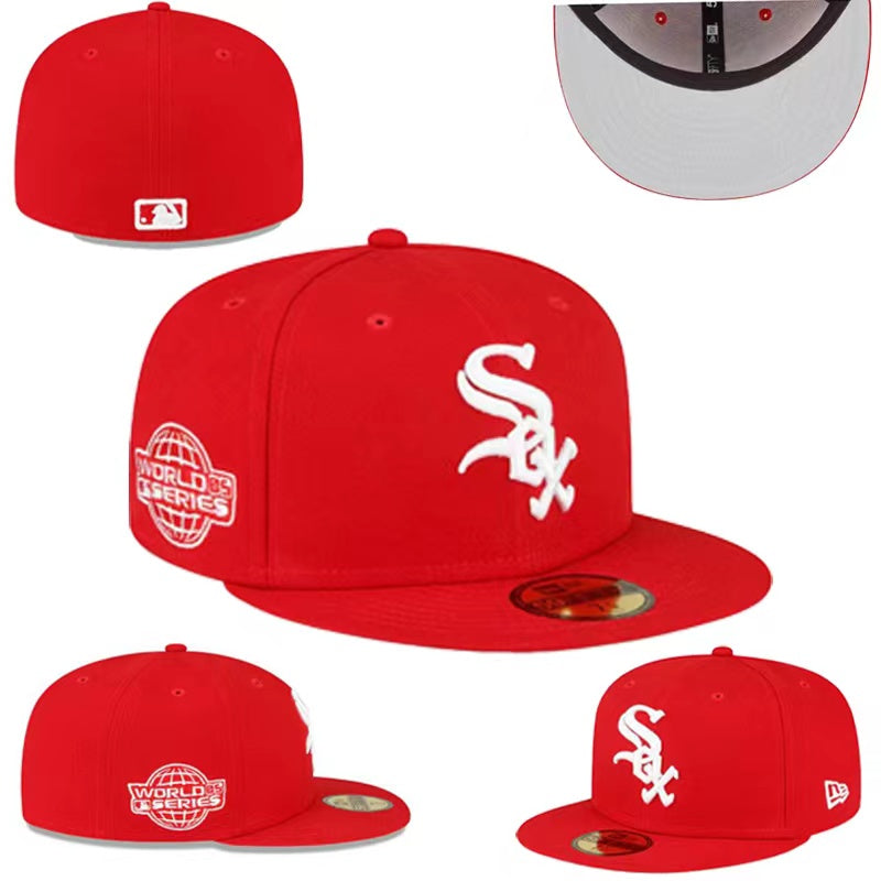 Chicago White Sox Fitted MLB Hat with 2005 World Series Patch - Red