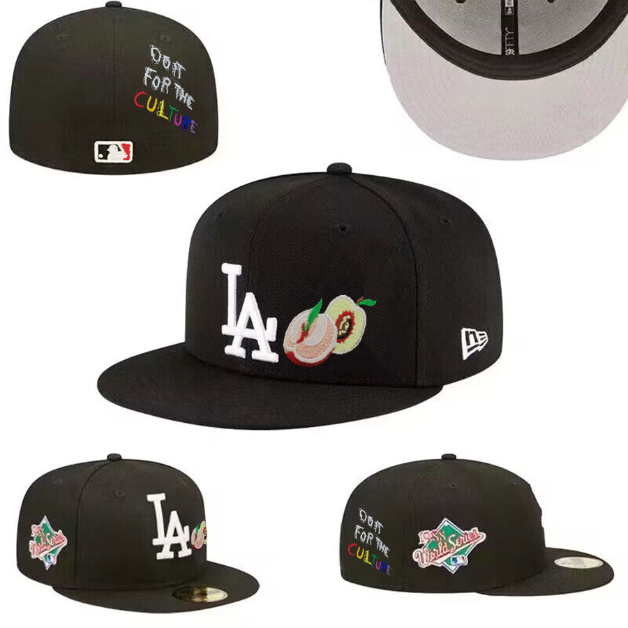 Los Angeles Dodgers "Do It for the Culture" Black Fitted Cap with Peach Embroidery