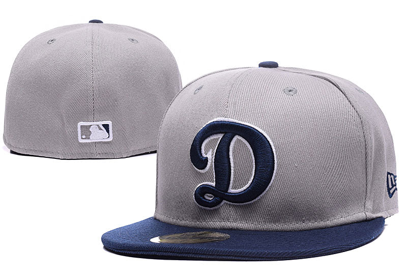 Los Angeles Dodgers Gray and Navy Fitted Hat with Vintage "D" Logo