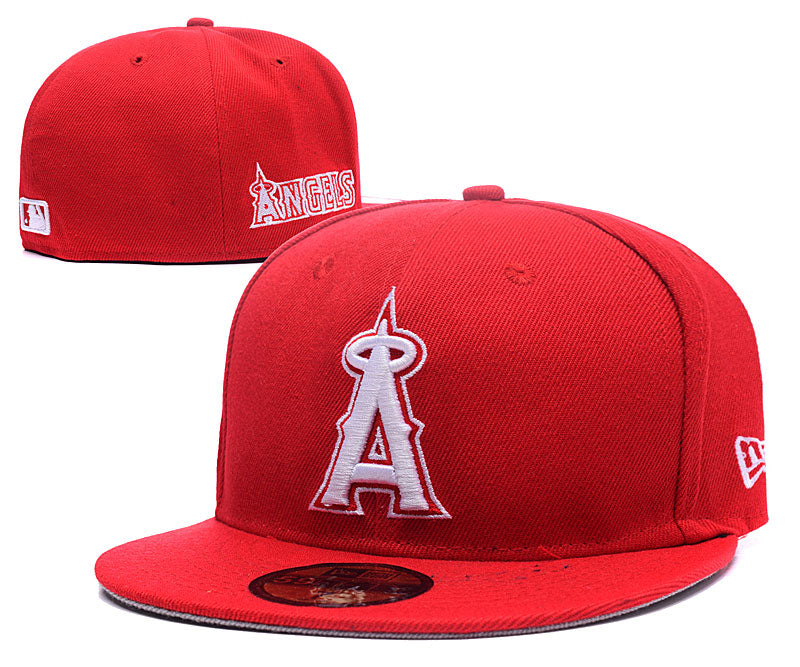 Los Angeles Angels Red Fitted Cap - Classic MLB Hat with White Embroidered Logo