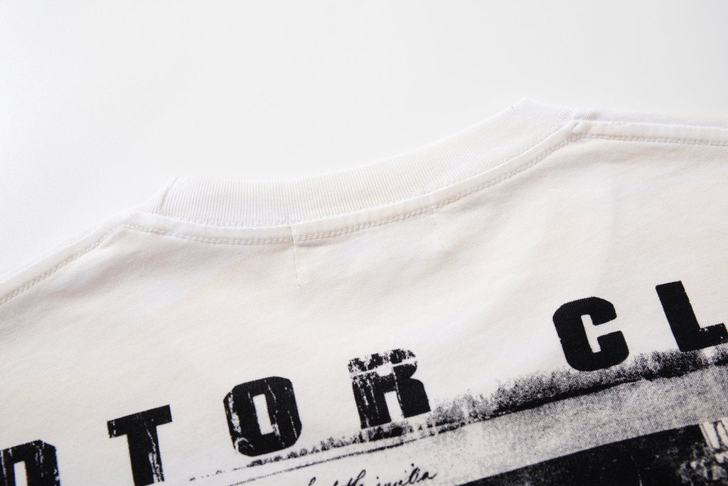 MAJESTIK Distressed Rhinestone Graphic T-Shirt — detail