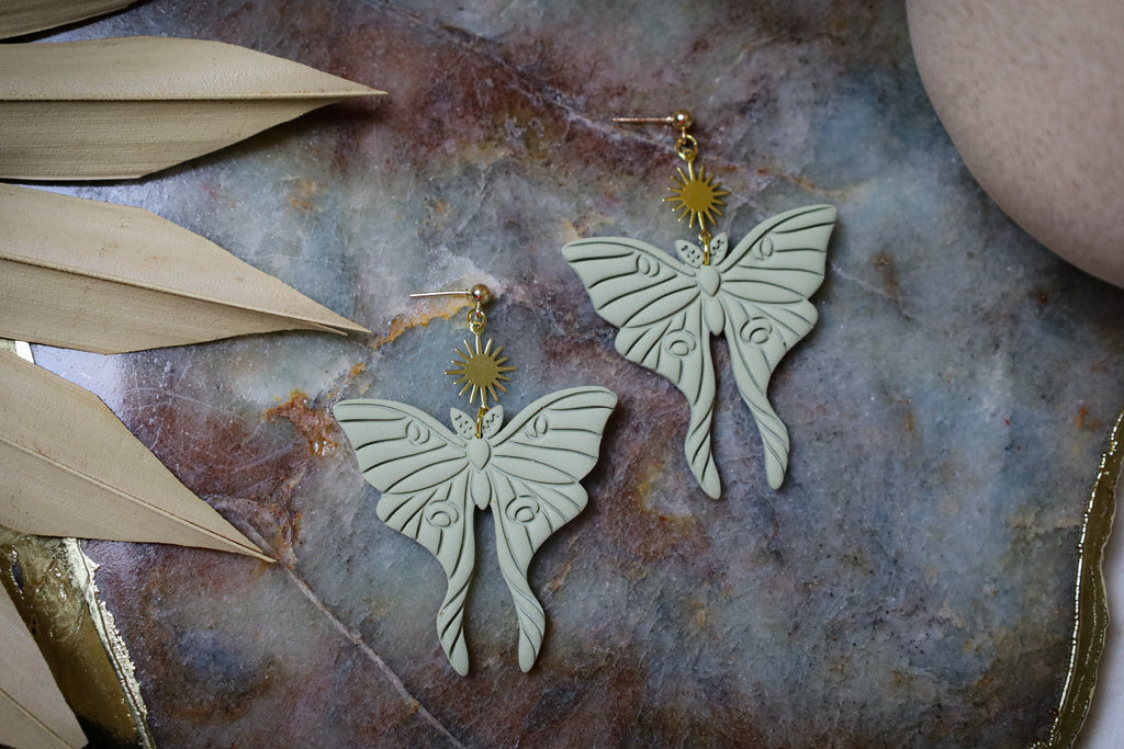 Lunar Moth Statement Earrings