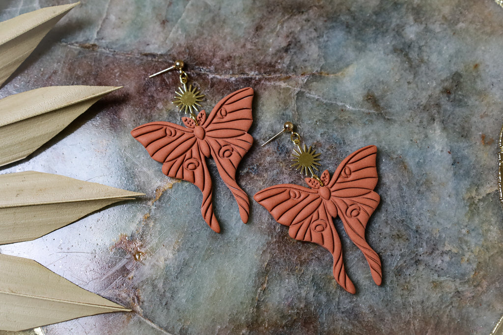 Lunar Moth Statement Earrings