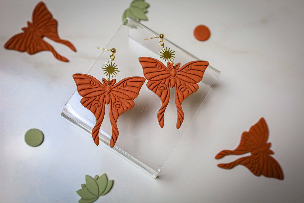 Lunar Moth Statement Earrings