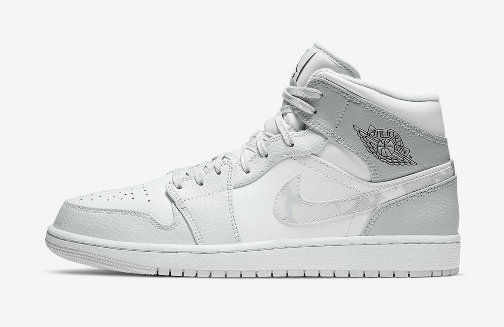 Jordan 1 MID SE GS Grey Camo Swoosh DC9035 Sneakers