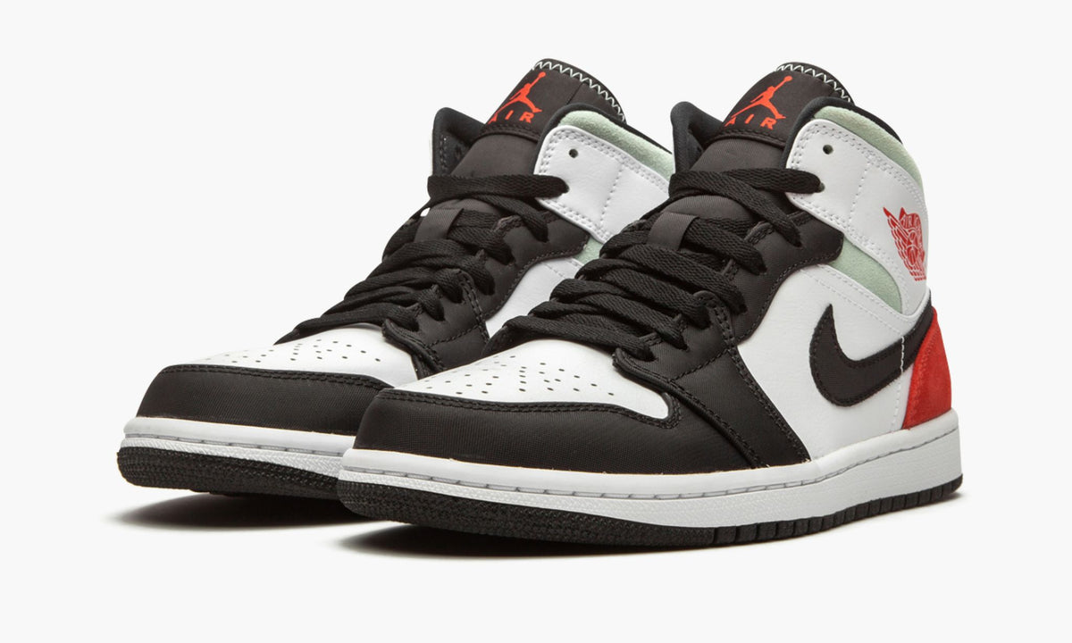 Jordan 1 Mid SE Red Grey Black Toe Sneakers