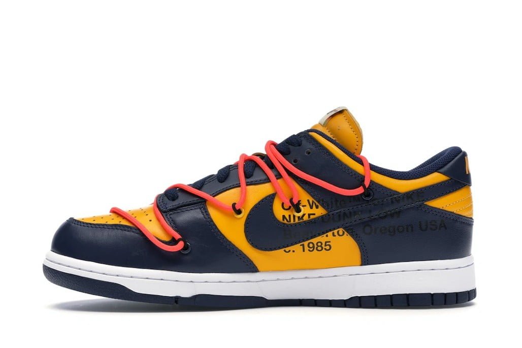 Nike Dunk Low Off-White University Gold Midnight Navy Sneakers