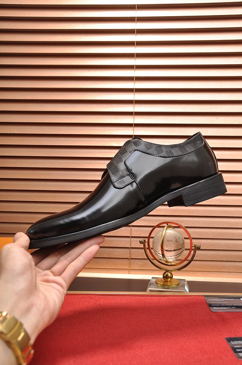 Louis Vuitton Black Buckle Strap Dress Shoes — side
