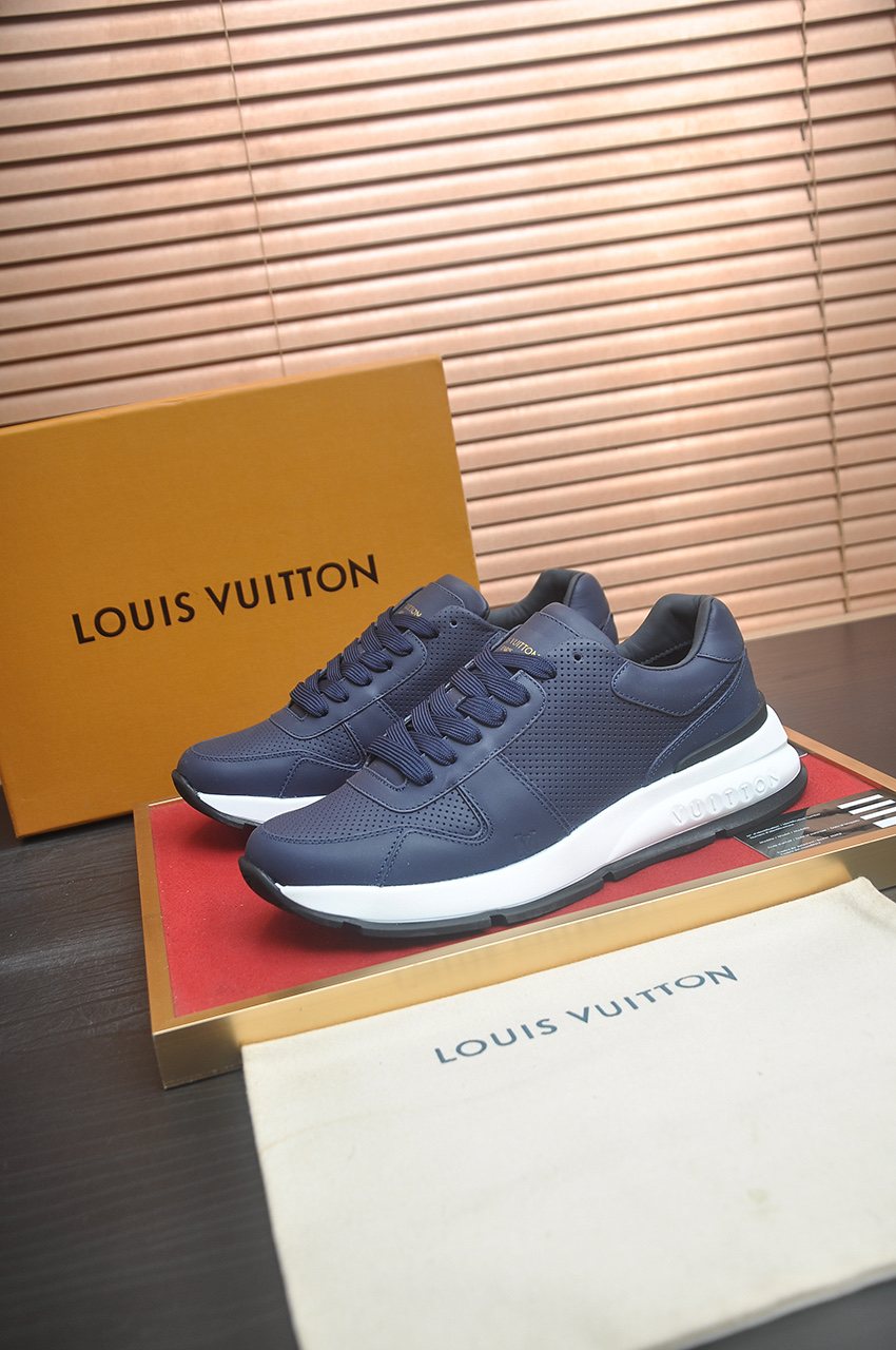 Louis Vuitton Navy Blue Low-Top Sneakers — hero