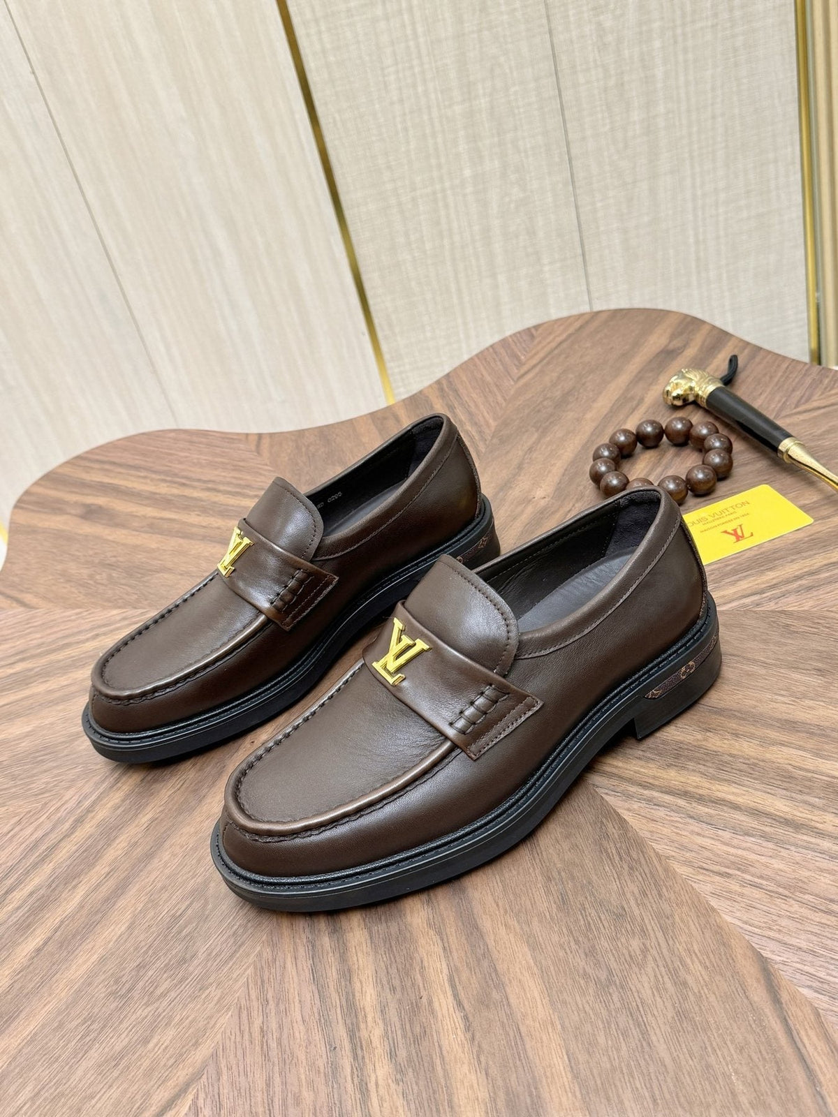 Louis Vuitton Dark Brown Lug Sole Loafers — front