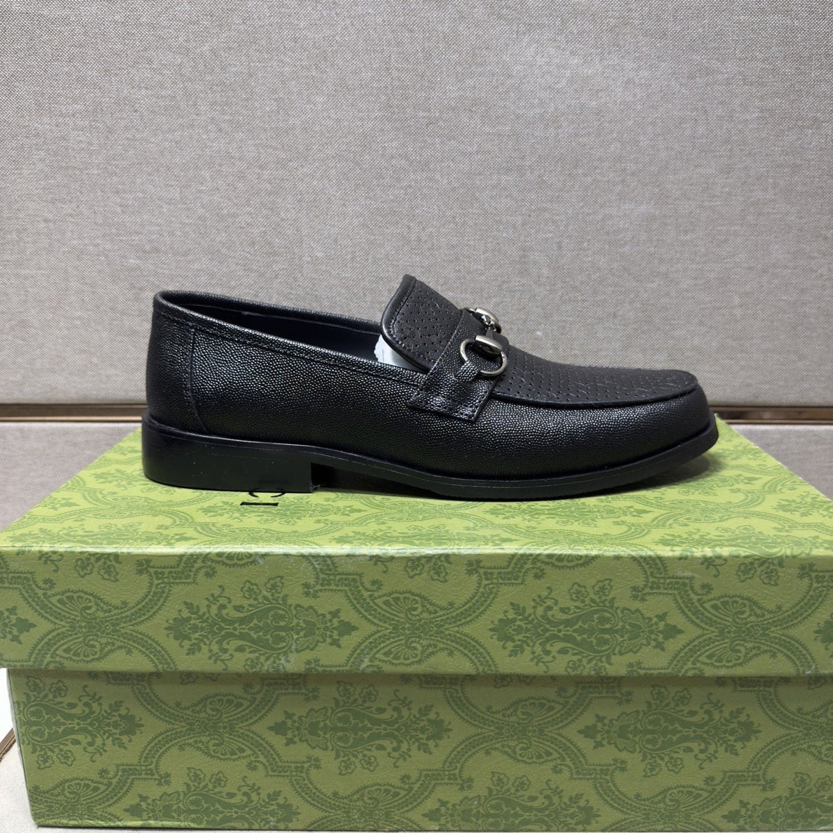 Gucci Perforated Bit Loafers — side