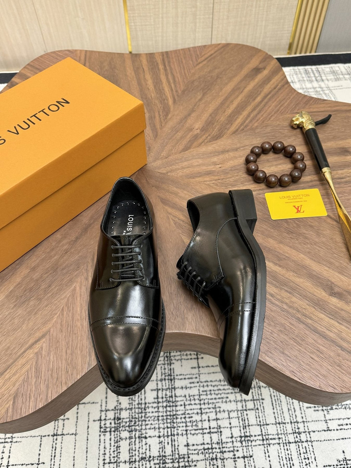 Louis Vuitton Black Lace-Up Dress Shoes — front