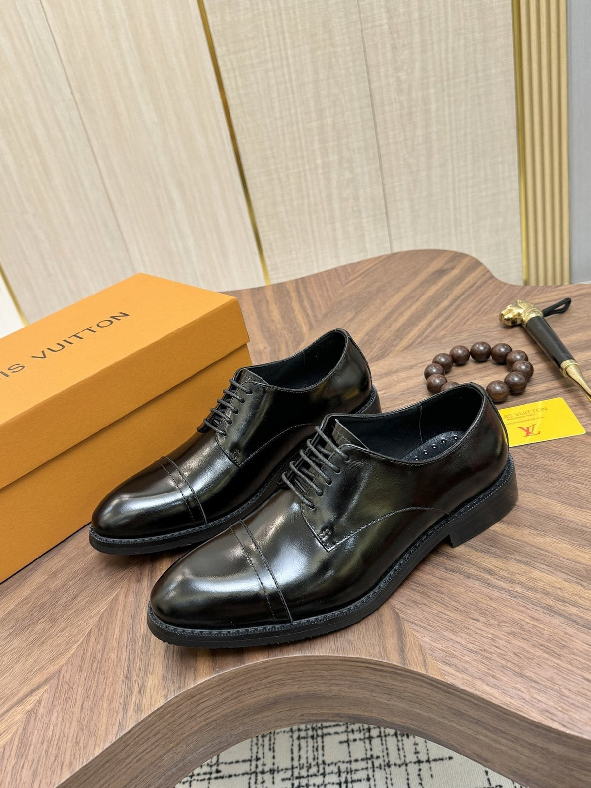 Louis Vuitton Black Lace-Up Dress Shoes — side