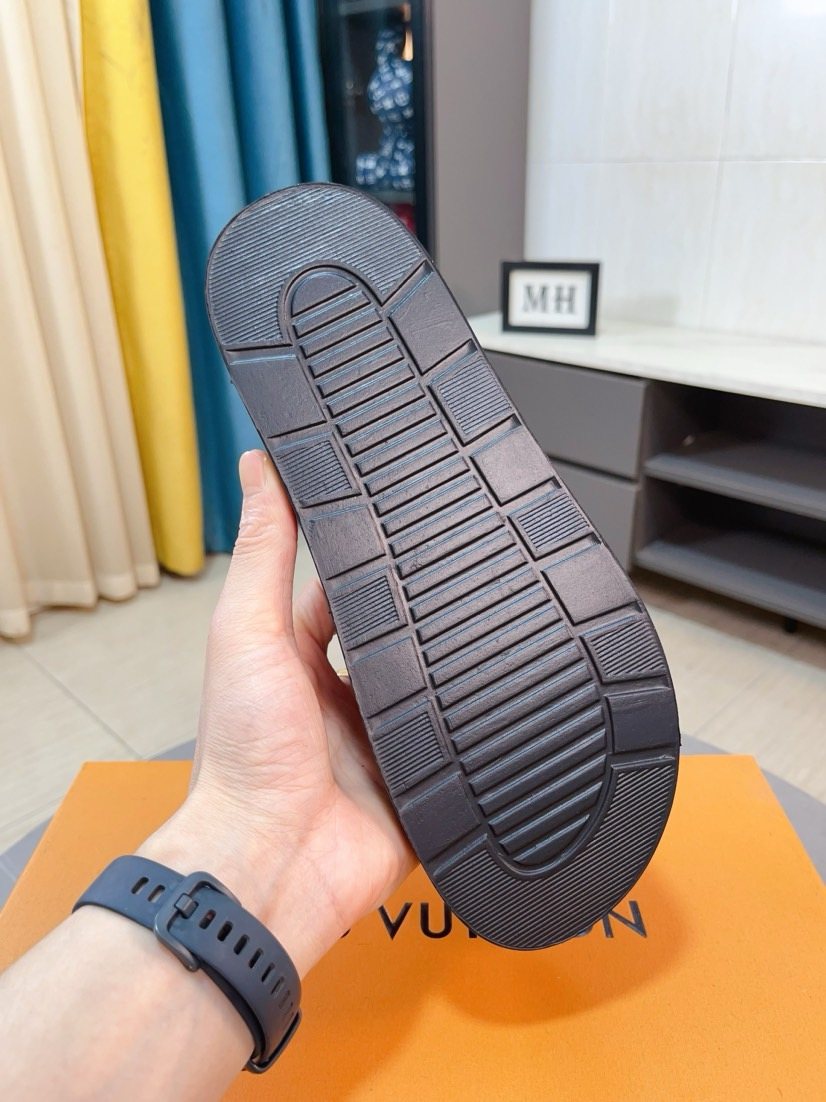 Louis Vuitton Patterned Strap Slide Sandals — back
