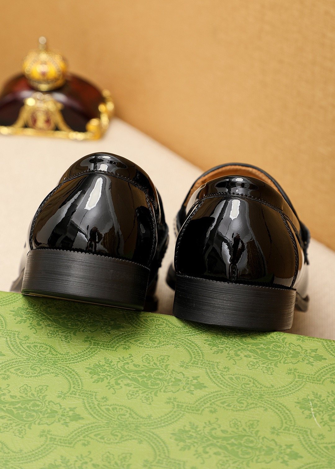 Gucci Black and Gray Metal Bit Loafers — back
